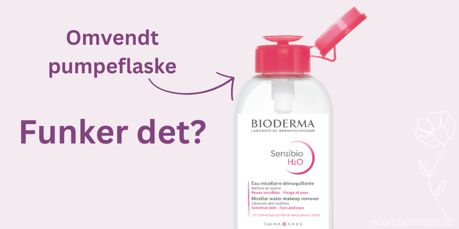 Bilde av tuten på bioderma sensibio med omvendt pumpefunksjon